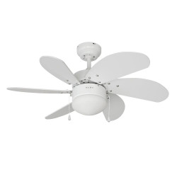 Ventilador de techo modelo aral. color blanco. potencia: 50 w aspas: ø76cm